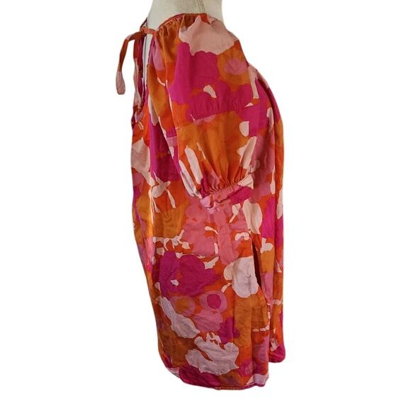 Free Assembly Floral Pink Orange Purple Knee Length Multicolored Dress Small - Picture 3 of 8